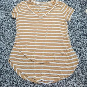 Latched Mama Nursing Top Women XXS Striped Stretch Minimalist Comfy Maternity